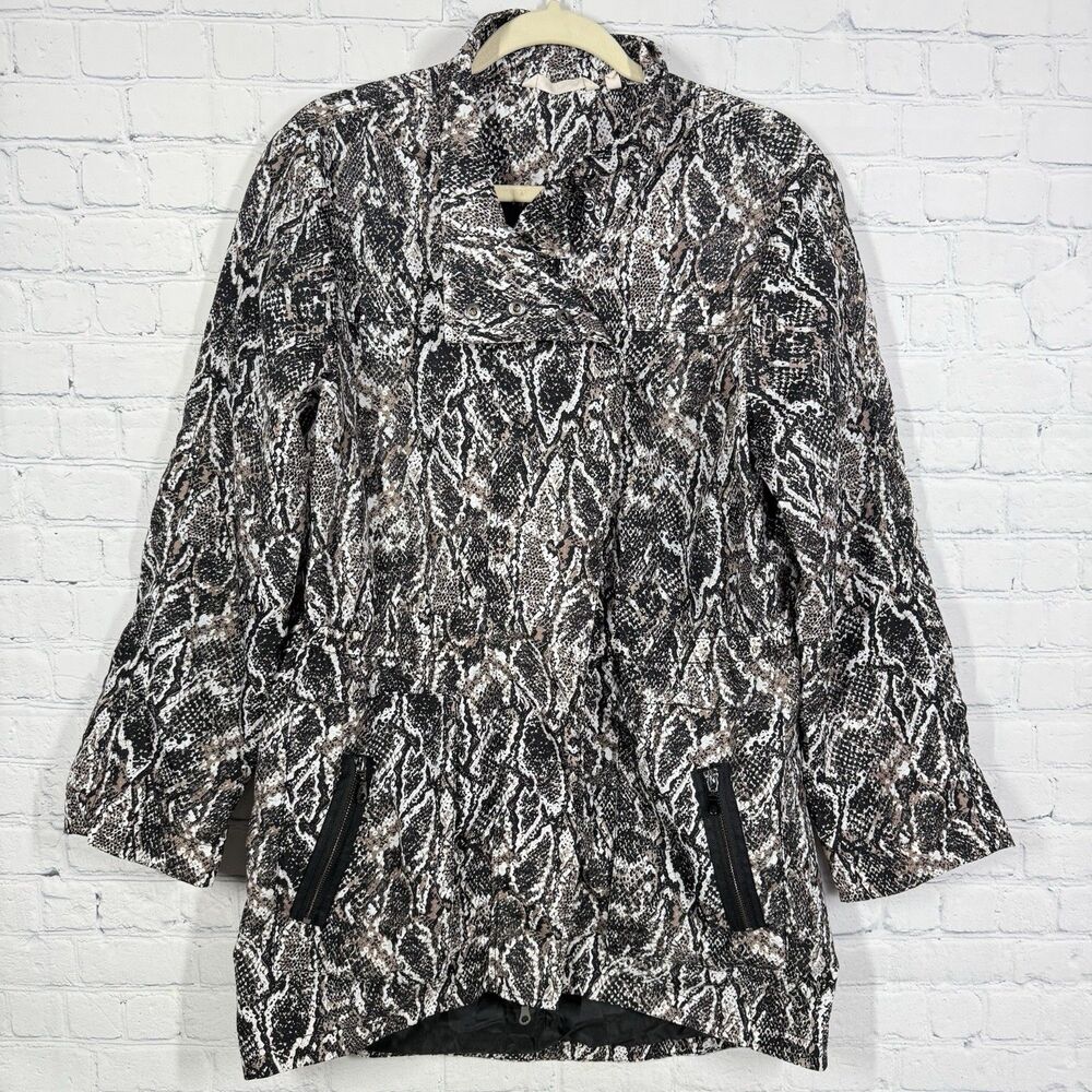 Soft Surroundings Jacket Women Medium Animal Print Mob Wife Water Resistance